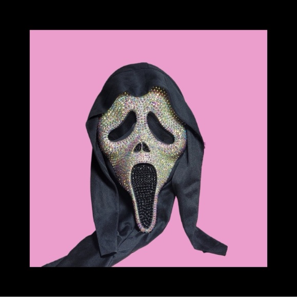 Accessories - Custom Horror Scream Sparkly Ghost Face Mask Adults One Size New